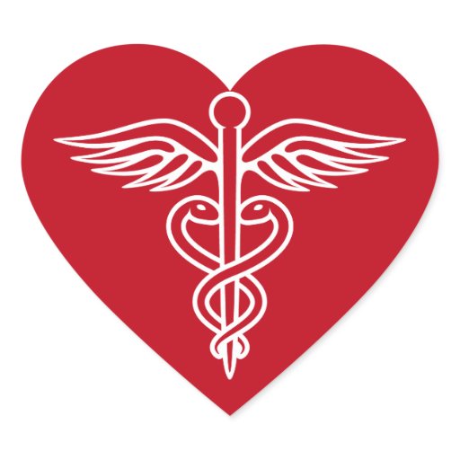 White caduceus logo on red doctor nurse sticker | Zazzle
Red Nursing Caduceus