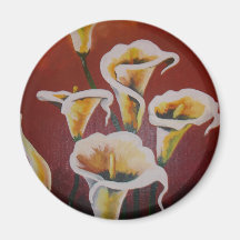 White Calla Lilies Refrigerator Magnet