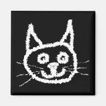 White Cat. Fridge Magnets