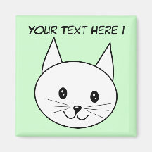 White Cat Magnets