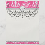 white chandelier chic pink damask full color flyer