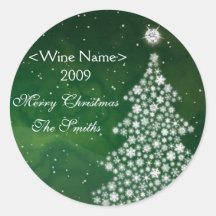 White Christmas Diamond Wine Label Sticker