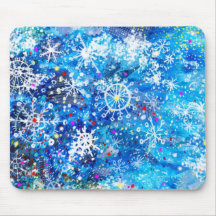 White Christmas Mouse Pad