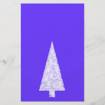 White Christmas Tree. On Blue - Purple. Personalized Flyer
