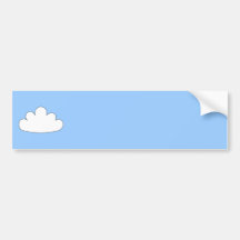 White Cloud motif. On Blue. Bumper Sticker