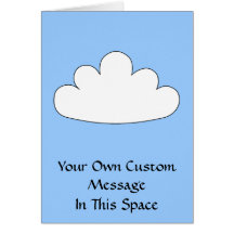 White Cloud motif. On Blue. Greeting Card