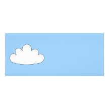 White Cloud motif. On Blue. Personalized Announcements