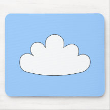 White Cloud motif. On Blue. Mouse Pads