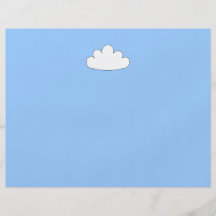 White Cloud motif. On Blue. Personalized Flyer