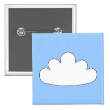 White Cloud motif. On Blue. Pin