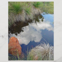 White clouds reflected in pool personalized flyer