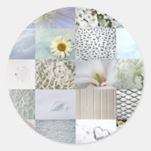 White Colour Photograph Collage Stickers