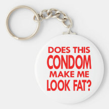 White Condom Make Me Fat Key Chains