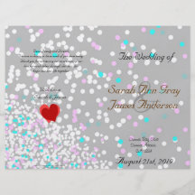 White Confetti wedding program Flyer