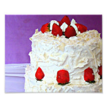 White cream and roses wedding cake photograph