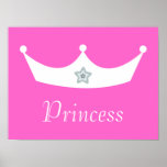 White Crown Pretty Pink Princess Customisable Posters