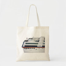 White Cruise Ship Covered Decks Tote Bag