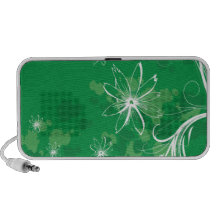 White Daisies on Green iPhone Speakers