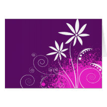 White Daisies on Purple Card