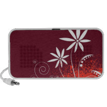 White Daisies on Red and Orange Speaker System