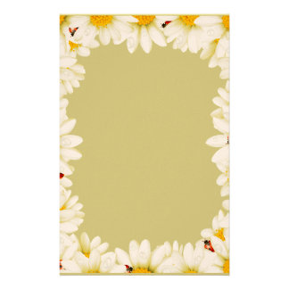 White Daisies Stationary Customized Stationery