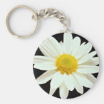 White daisy chrysanthemum  flowers keychain