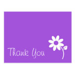 White Daisy on Purple Thank You Postcard