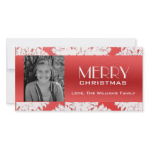 White Damask Photo Greeting Card