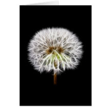 White Dandelion Flower Plant Greeting Card