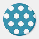 White Dot on Bright Blue Background Magnet