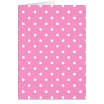 White Dots, Pink Polka Dots Pattern. Card