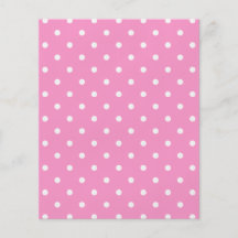White Dots, Pink Polka Dots Pattern. Custom Flyer