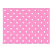 White Dots, Pink Polka Dots Pattern. Postcards