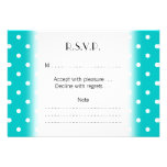 White dots, Teal Polka Dot Pattern. Personalized Announcements