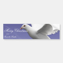 White Dove in Periwinkle Love Bumper Stickers