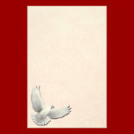 White Dove on Pink Stationery stationery