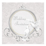 White Doves & Paisley Lace Wedding Invitation