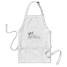 White Dress Fairy B&W - The Bride Apron