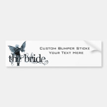 White Dress Fairy Blue Negative - The Bride Bumper Stickers