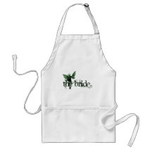White Dress Fairy Green Negative - The Bride Apron
