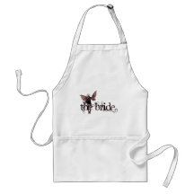 White Dress Fairy Red Negative - The Bride Aprons