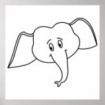 White Elephant Face. Print