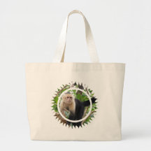 White Faced Capuccin Monkey Canvas Bag