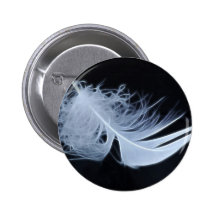 White feather - angelic by nature button