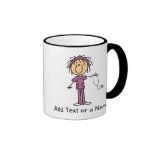 White Female  Stick Figure Nurse T-shirts and Gift Coffee Mugs