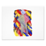 White Figure in front of red yellow blue smears Photo Art