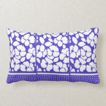 White Floral ~ Blue & White Stripe American MoJo Pillows