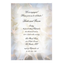 White Floral Engagement Party Invitation