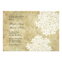 White Floral Vintage Wedding Invitations