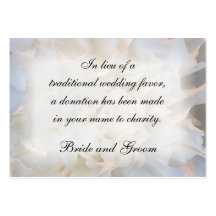 White Floral Wedding Charity Card Business Card Template